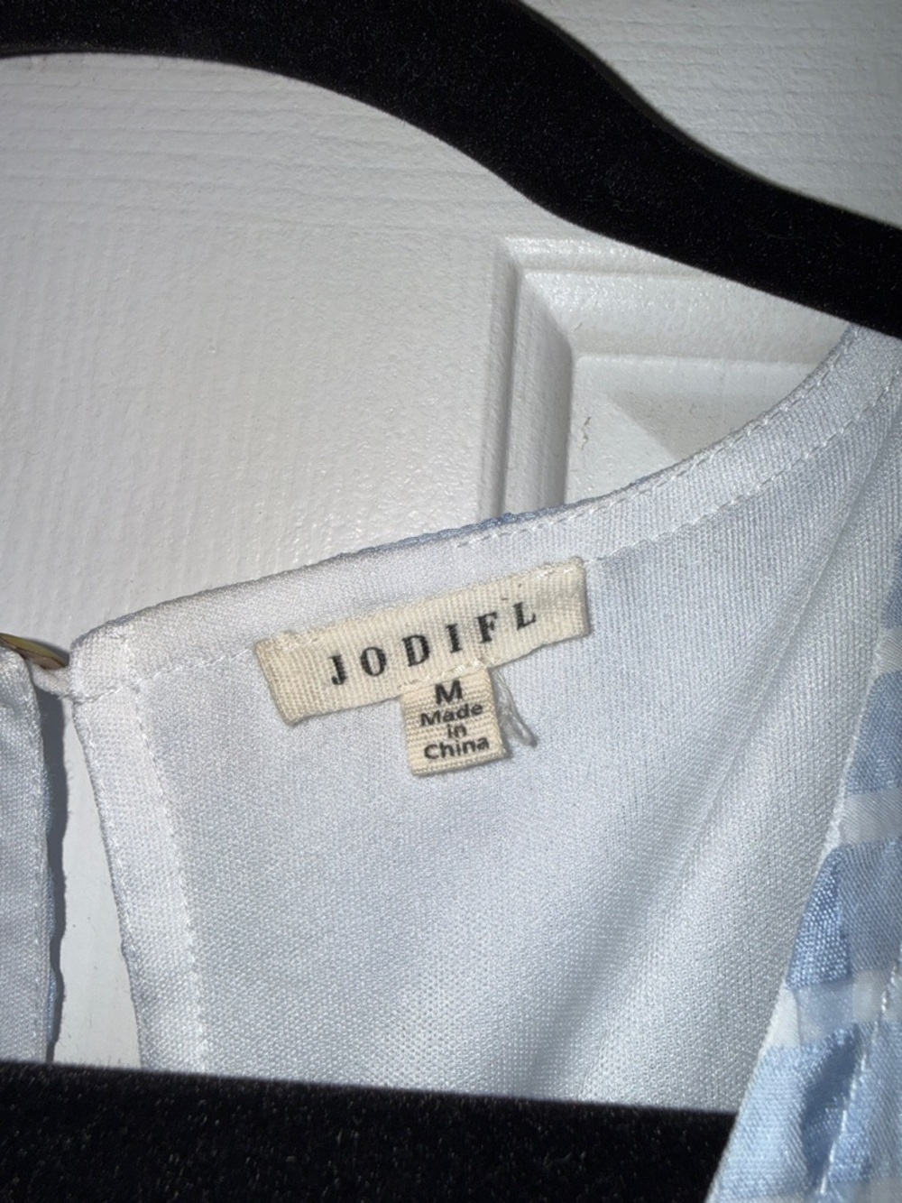 JODIFL Light Blue Gingham Ruffle-Sleeve Dress - Picture 2 of 4